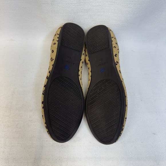 Rothy's The Flat Round Toe Spotted Leopard Print Loafer Ballet Flat 9.5 - Picture 5 of 7